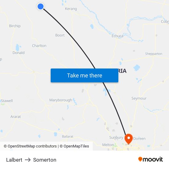 Lalbert to Somerton map