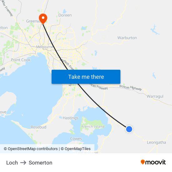 Loch to Somerton map