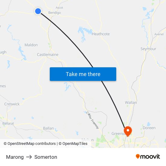 Marong to Somerton map