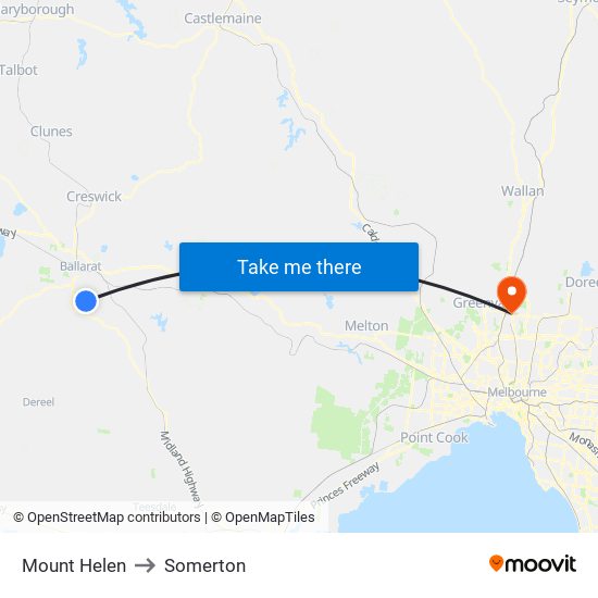 Mount Helen to Somerton map