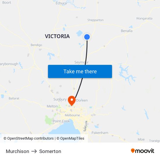 Murchison to Somerton map