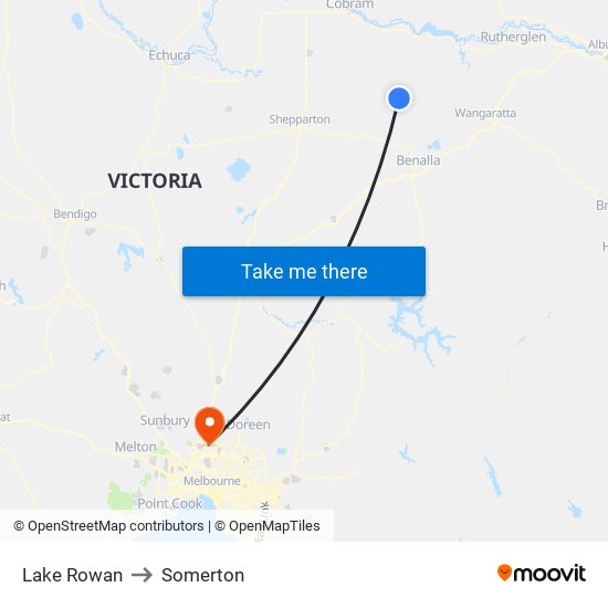 Lake Rowan to Somerton map