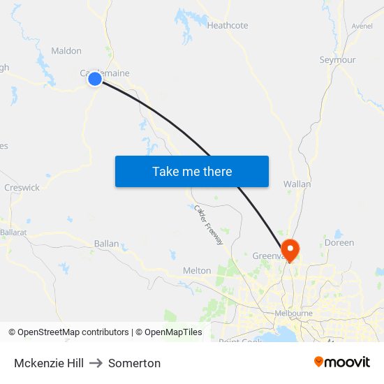 Mckenzie Hill to Somerton map