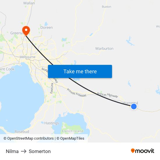 Nilma to Somerton map