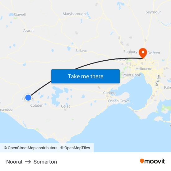Noorat to Somerton map