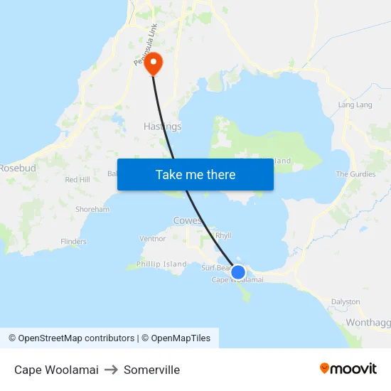 Cape Woolamai to Somerville map