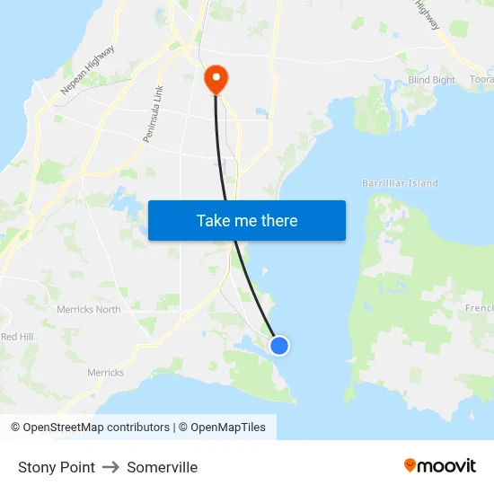 Stony Point to Somerville map