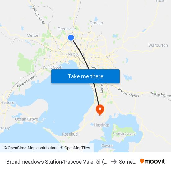 Broadmeadows Station/Pascoe Vale Rd (Broadmeadows) to Somerville map