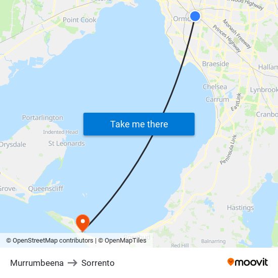 Murrumbeena to Sorrento map