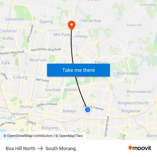 Box Hill North to South Morang map