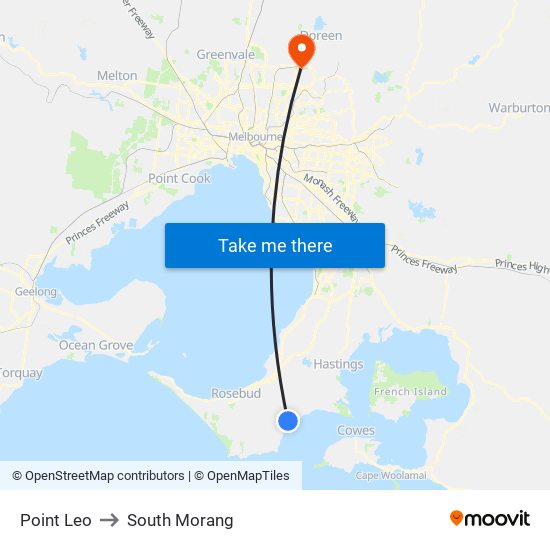 Point Leo to South Morang map