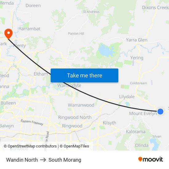 Wandin North to South Morang map