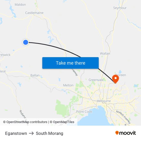 Eganstown to South Morang map