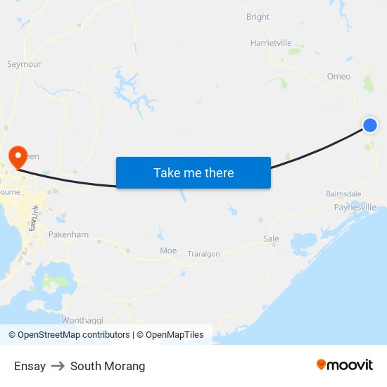 Ensay to South Morang map