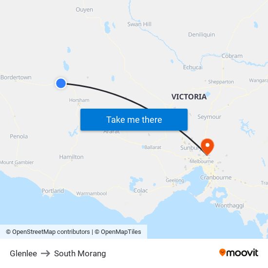 Glenlee to South Morang map