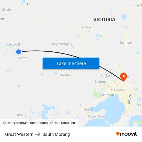 Great Western to South Morang map