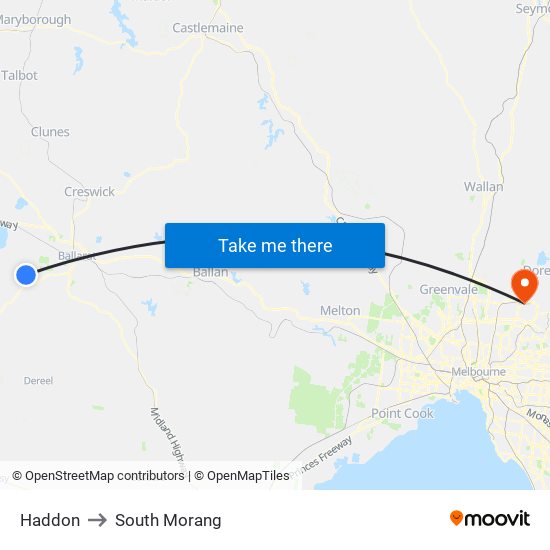 Haddon to South Morang map