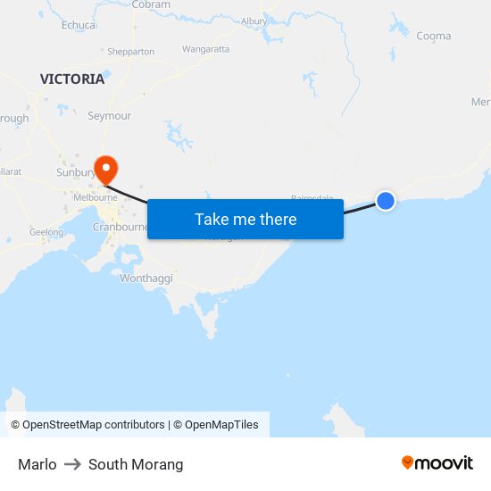Marlo to South Morang map