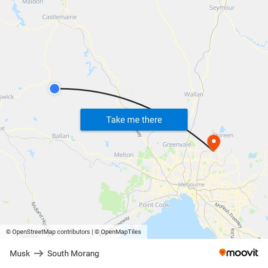 Musk to South Morang map