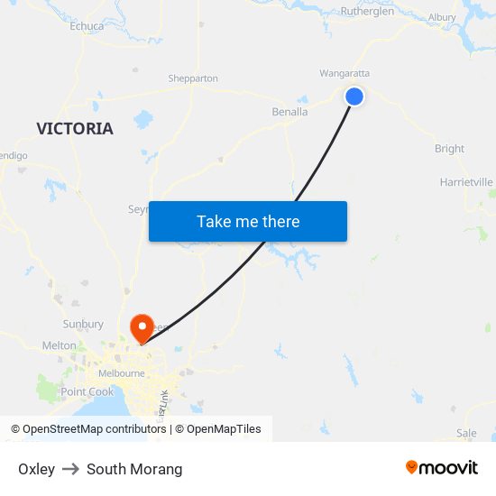 Oxley to South Morang map
