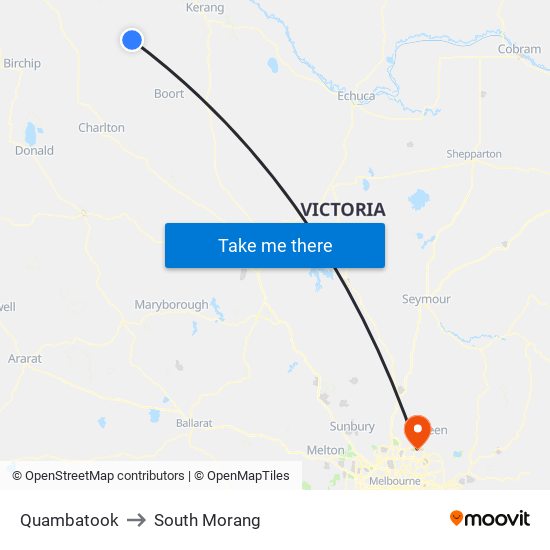 Quambatook to South Morang map