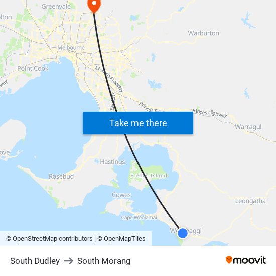 South Dudley to South Morang map