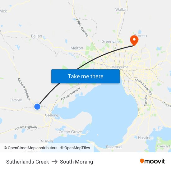 Sutherlands Creek to South Morang map