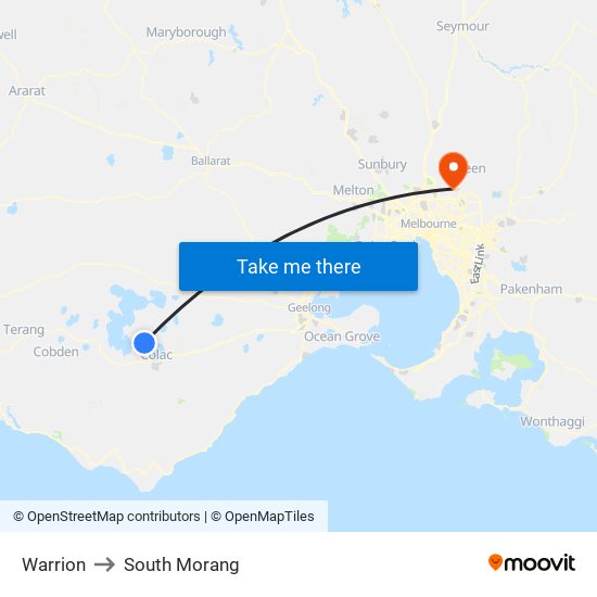 Warrion to South Morang map