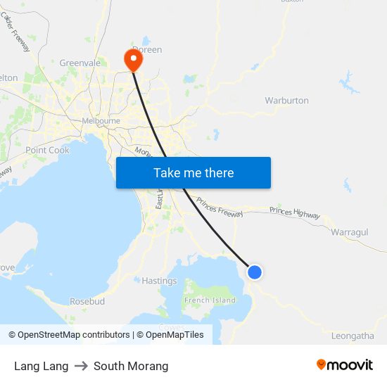 Lang Lang to South Morang map