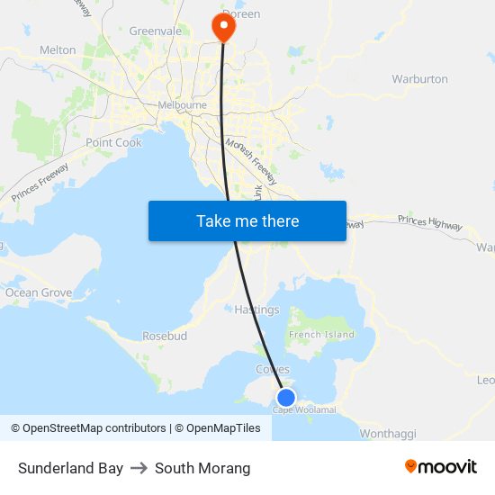 Sunderland Bay to South Morang map