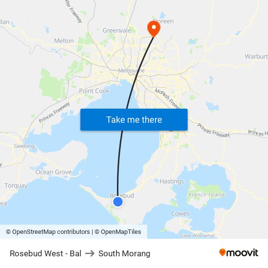 Rosebud West - Bal to South Morang map