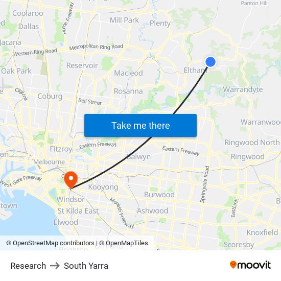 Research to South Yarra map