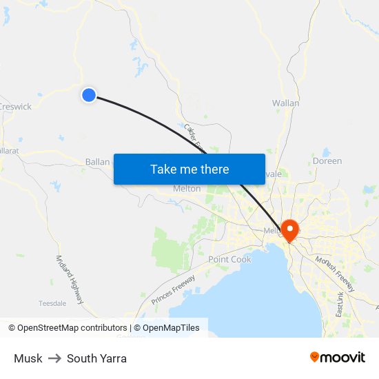 Musk to South Yarra map