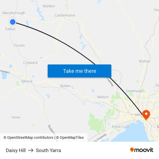 Daisy Hill to South Yarra map