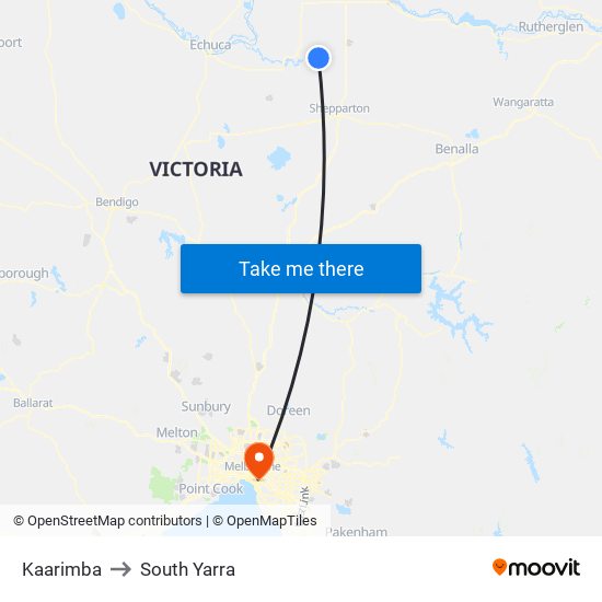 Kaarimba to South Yarra map