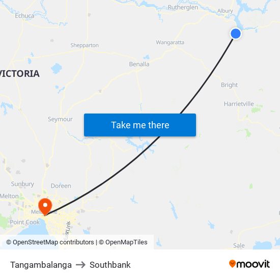 Tangambalanga to Southbank map