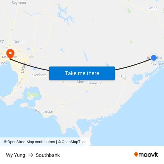 Wy Yung to Southbank map