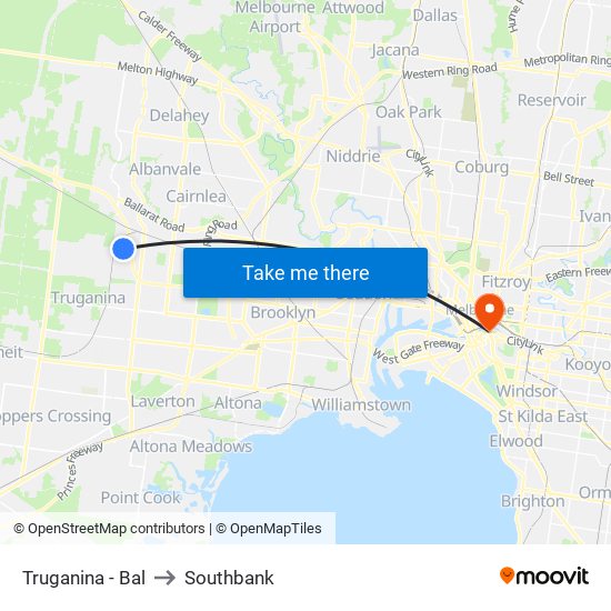 Truganina - Bal to Southbank map