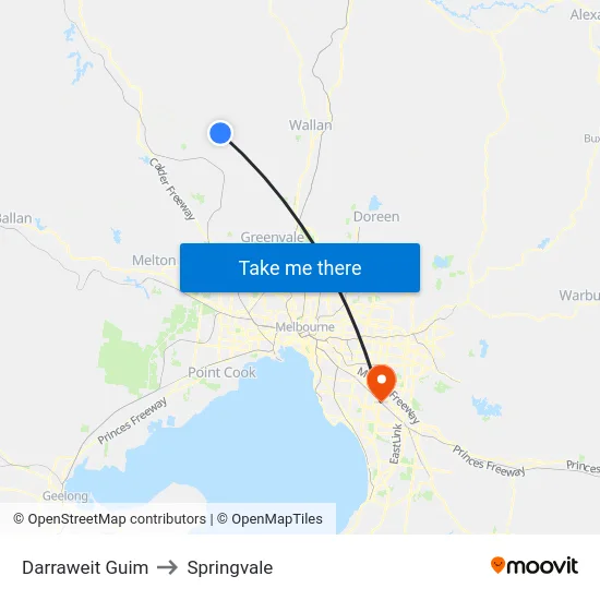 Darraweit Guim to Springvale map