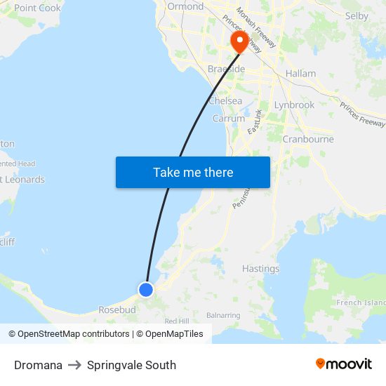 Dromana to Springvale South map