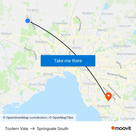 Toolern Vale to Springvale South map
