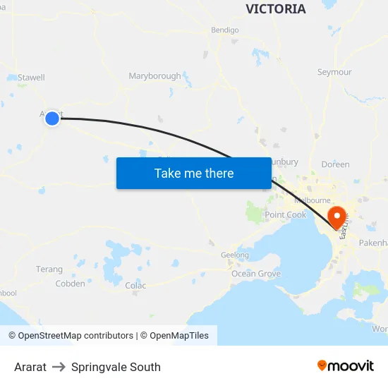 Ararat to Springvale South map