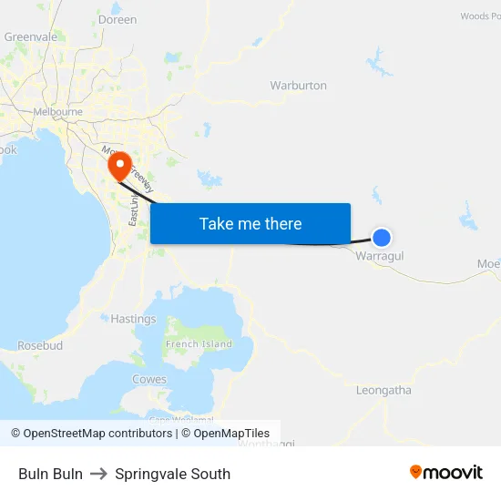 Buln Buln to Springvale South map