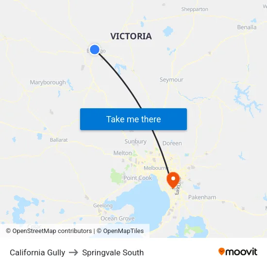 California Gully to Springvale South map