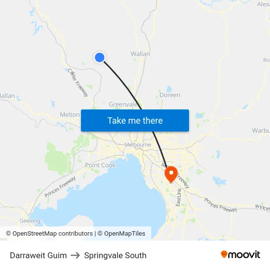 Darraweit Guim to Springvale South map
