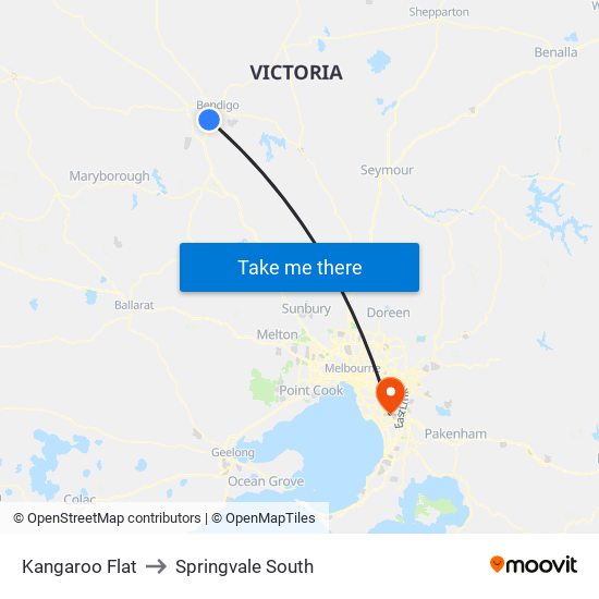 Kangaroo Flat to Springvale South map