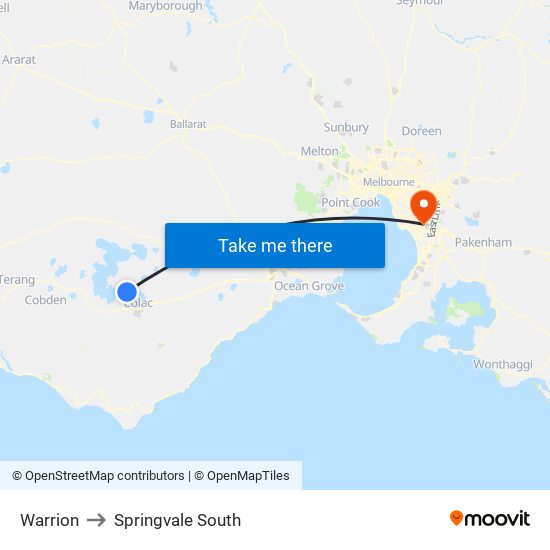 Warrion to Springvale South map