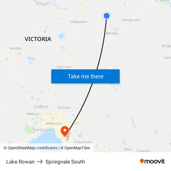 Lake Rowan to Springvale South map