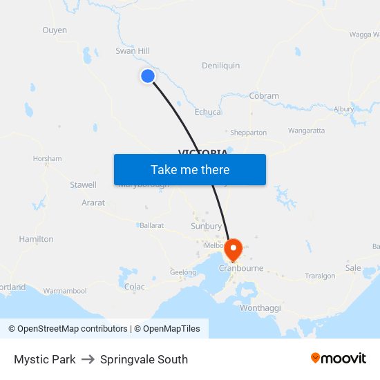 Mystic Park to Springvale South map