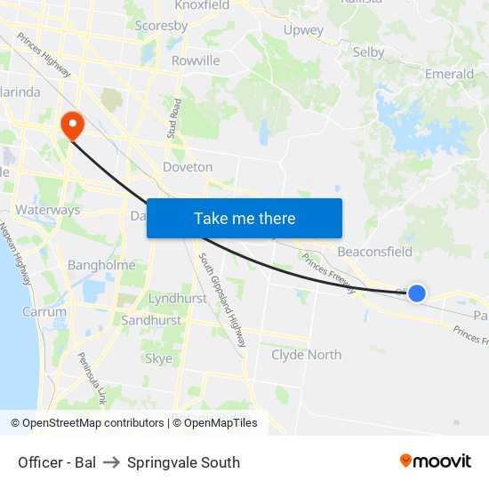 Officer - Bal to Springvale South map